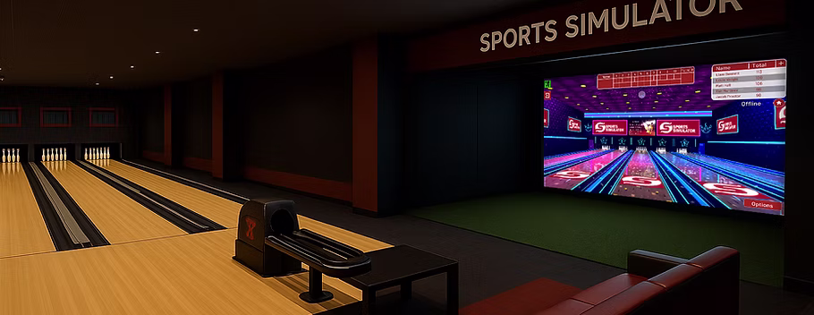 Sports simulator in Bowling Alley Sports simulator in Bowling Alley
